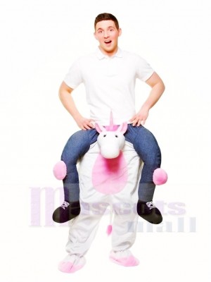 Piggy Back White Unicorn Carry Me Ride on Mascot Costumes Halloween Christmas 