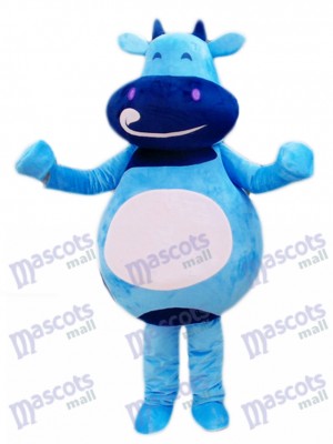 Blue Cattle Calf Mascot Costume Cartoon  