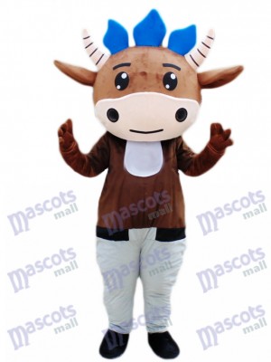 Brown Cattle Calf Mascot Costume Cartoon  