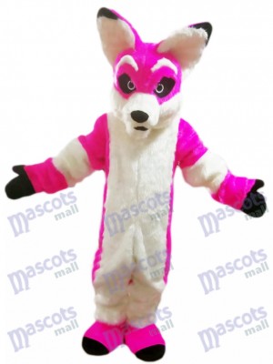 Pink Husky Dog Fox Mascot Costume Cartoon 