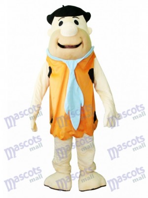 Fred Flintstone Caveman Modern Stone Age Brown Savage Mascot Costume 