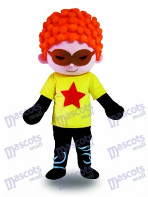 Red Hair Cool Boy Mascot Costume Cartoon 