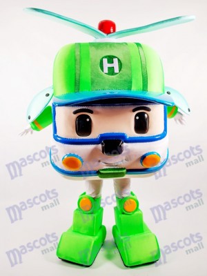 Green Robotic Car Mascot Costume Cartoon