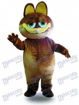 Brown Cat Cartoon Mascot Adult Costume Animal 