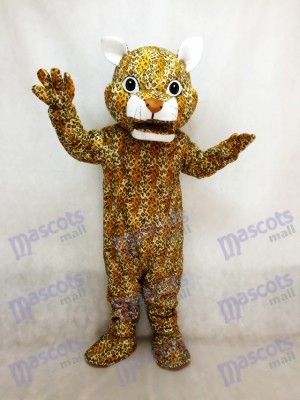 Leaping Leopard Mascot Costume with a Brown Nose