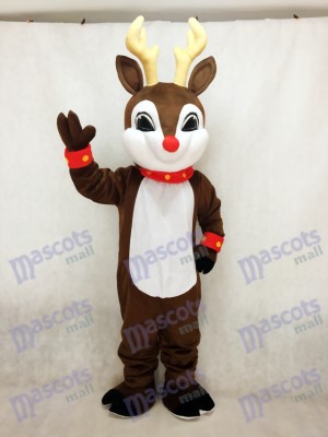Blinker Deer with Red Nose Christmas Mascot Costume Animal 