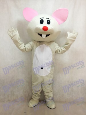 Gray Mouse With Red Nose Mascot Costume Animal