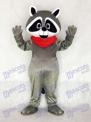 Raccoon with Red Neckerchief Mascot Costume