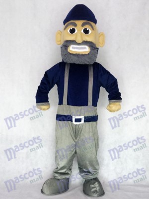 Navy Blue and Gray Mariner Mascot Character Costume People  
