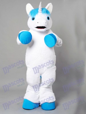 Unicorn With Blue Mane Mascot Costume