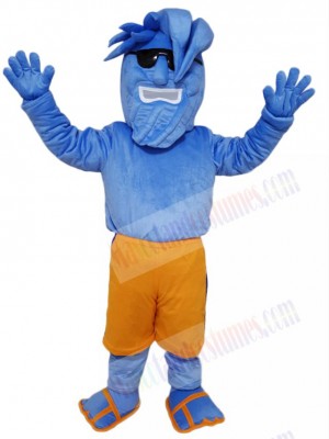 Willy the Wave Blue Waves with Sunglasses Mascot Costume People  
