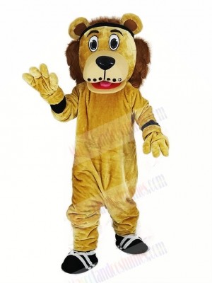 Lenny The Lion with Black Head Band Mascot Costume Animal 