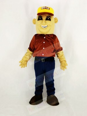 Strong Digger Man People Mascot Costume Cartoon