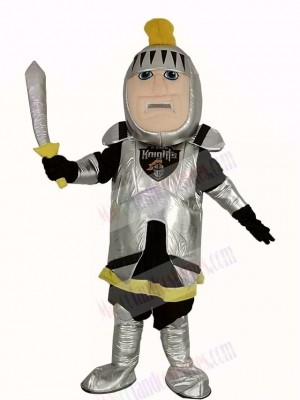 Silver Knight Mascot Costume Adult