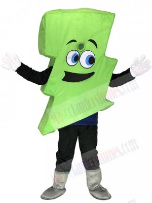 Cute Neon Green Lightning Bolt Mr. Electric Lightning Bolt Mascot Costumes