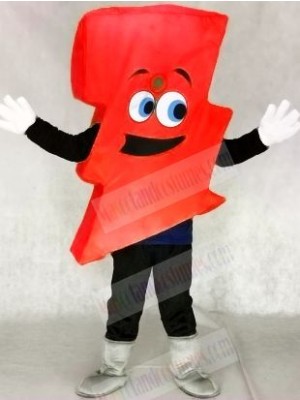 Neon Red Lightning Bolt Mr. Electric Lightning Bolt Mascot Costumes