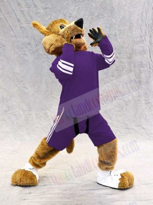 Arizona Coyote Wolf Mascot Costume Animal in Violet Jersey