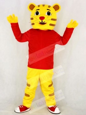Cute Daniel Tiger with Red Coat Mascot Costume