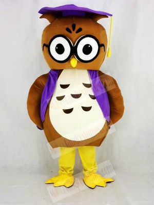 Brown Owl with Vest Mascot Costume College