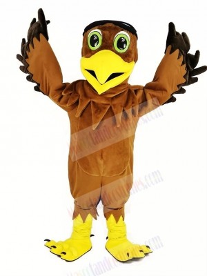 Brown Eagle Ace Pilot Bird Mascot Costume Animal