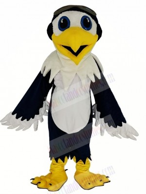 Blue and White Eagle Ace Pilot Bird Mascot Costume Animal