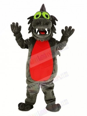 Gray Dragon with Red Belly Mascot Costume Animal