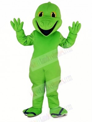 Green Lizard Mascot Costume Cartoon