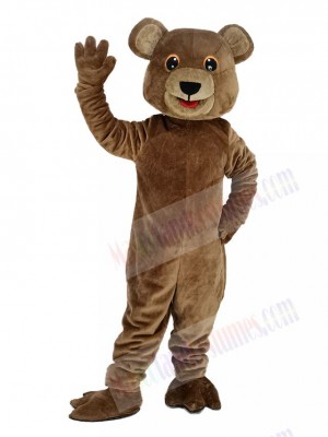 Cute Brown Bear with Black Eyes Mascot Costume