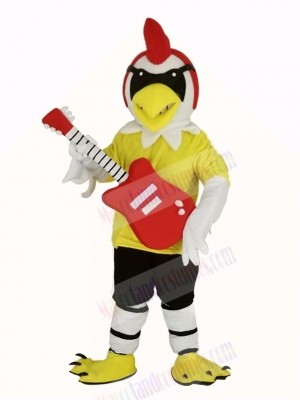 Rooster with Guitar Mascot Costume Animal