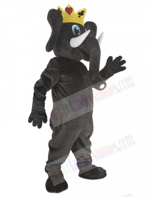 Grey Elephant King Mascot Costume Animal