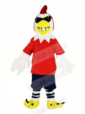 Chicken Rooster with Glasses Mascot Costume Cartoon