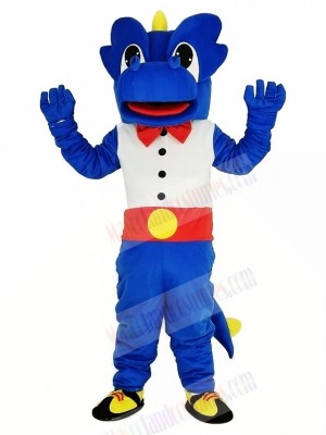 Blue Dragon Mascot Costume Cartoon