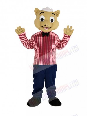 Waiter Pig Mascot Costume Animal