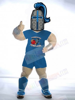 Spartan Trojan Knight Sparty Mascot Costume People in Blue Jersey