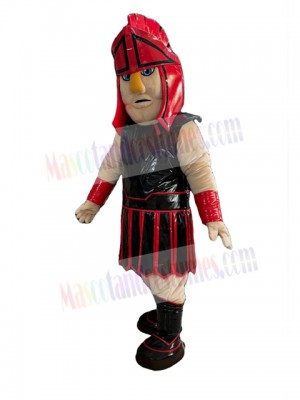 Black and Red Spartan Mascot Costume People