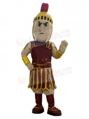 Red and Golden Spartan Mascot Costume People