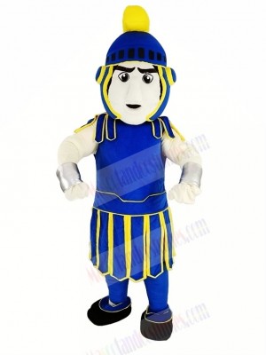Blue and Yellow Titan Spartan Trojan Knight Sparty Mascot Costume People