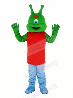 Green Alien Mascot Costume Cartoon	