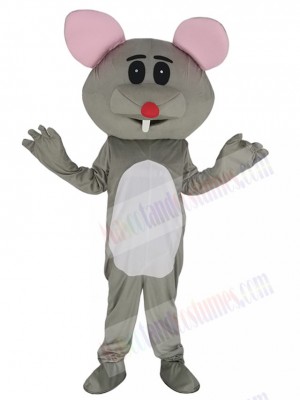 Cute Gray Mouse with Red Nose Mascot Costume Animal