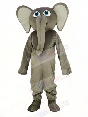 Grey Elephant Mascot Costume Cartoon