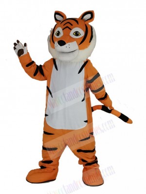 Friendly Tiger Mascot Costume Cartoon	