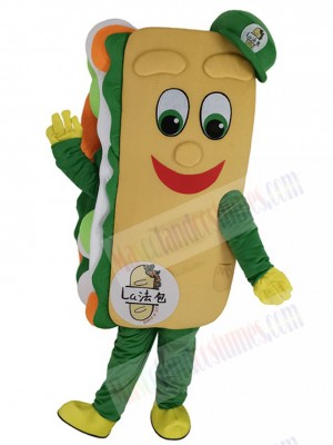 Smiling Sandwich Mascot Costume Cartoon