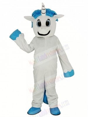 White Unicorn Mascot Costume Cartoon	