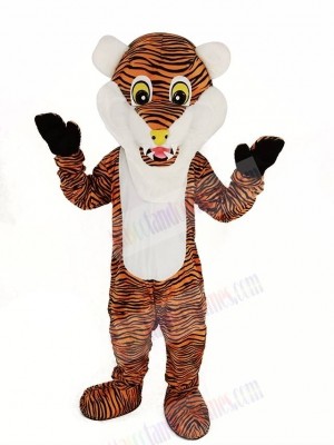 Reddish Brown Stripe Tiger Mascot Costume Animal