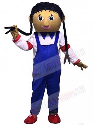 Blue Overalls Cowgirl Mascot Costumes