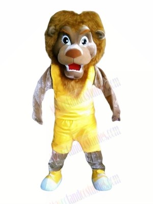 Lion with Yellow Vest Mascot Costumes Cheap