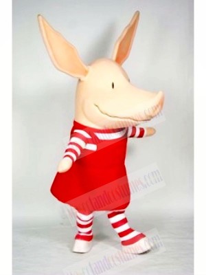 Pig in Red Dress Mascot Costumes Cartoon