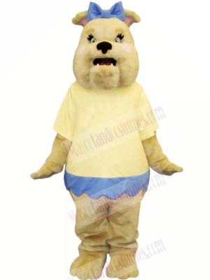 Bulldog with Yellow T-shirt Mascot Costumes