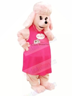 Pink Dog in Dress Mascot Costumes Cartoon