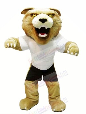 Fierce Wildcat with White T-shirt Mascot Costumes	